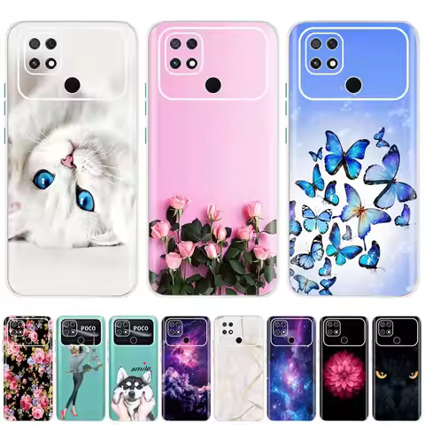 Poco C40 Case 6.71 inch Soft Silicone Phone Cover For Xiaomi Poco C40 Xiomi PocoC40 Back Cover Trans