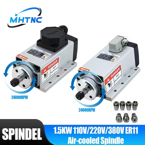 HOT 110V 220V 380V 1.5kw 24000RPM 400HZ Air Cooled Spindle Motor+1 Set ER11 Collet for CNC Engraving