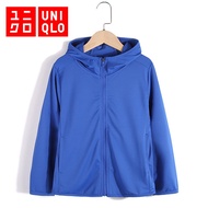 [Tonglaile children's clothing] Uniqlo Children's Clothing AIRism UV Protection Mesh Hooded Sports J
