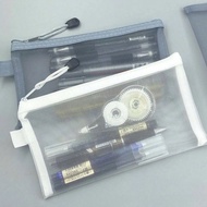 Nylon Mesh Zipper Bag Office Student Pencil Case Subject Pouch Paper Material Storage File Sack