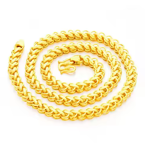 Luxury 24K 9999 Pure Gold real gold Men's Thailand Chain Necklace
