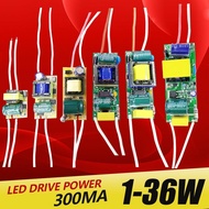 1-3W,4-7W,8-12W,15-18W,20-24W,25-36W LED Driver Power Supply Built-In Constant Lighting 110-265V Output 300Ma Transforme