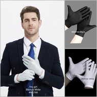 Black White Hand Glove Cotton Sarung Tangan Kain Hitam Putih Jewellery Jewelry Fashion Butler Fabric