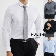 Huilishi Korean-style men long sleeved body type pain shirt mens shirt men Clothing Shirts Formal Sh