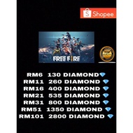 Top up Diamond FF💎Hot PROMOTION💎 INSTANT TOP UP Diamond Free Fire 100% | Murah | Diamond Free Fire FFTopup | ID ONLY !