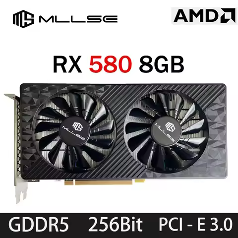MLLSE AMD RX 580 8GB 2048SP Gaming Graphics Card GDDR5 256Bit PCI-E 3.0 ×16 8Pin Radeon GPU Rx 580 V