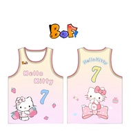 [free Custom] Jersey Hello Kitty Cartoon Jersey Adult Student Children's Basketball Jersey Set Compe