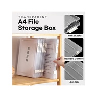 🔥LY A4 File Storage Box 🔥 with 2 Locks 🔥 Transparent