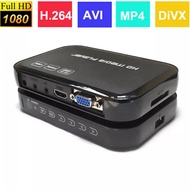 เครื่องเล่น Media สามารถเล่นได้หลายไฟล์ Mini Media Player 1080P Full HD HDMI/USB/AV/VGA เครื่องเล่น 