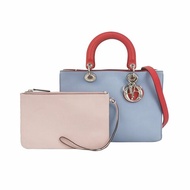 Dior Diorissimo中號牛皮拼色Dior字母吊飾子母包單肩包