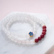 白玉髓紫金砂硃砂手鏈 | 925純銀鎏金櫻花14KGF手鍊 | 客製化禮物