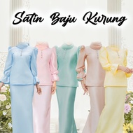 Baju Kurung Moden Baju Raya 2024Plain Premium Satin Baju Ironless Kurung SELESA Kurung Baju Kurung Satin NIKAH/Tunang