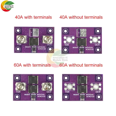 40A 60A Ideal Diode Module Protection Board No Voltage Limitation No Grounding Solar Energy Anti Rev
