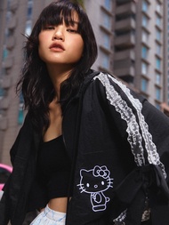 Pomelo. ♥ Hello Kitty แจ็คเก็ตแต่งขอบลูกไม้ / Pomelo. ♥ Hello Kitty Lace Trim Jacket