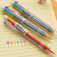 [Six-Color Ballpoint Pen 6 Colors Satisfaction Once] Multi-Color 6-Color Six-Color Color Red