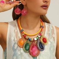 CURTESY Choker Costume Jewellery, Hook Pu Rope Earrings Necklace Set, Costume Jewellery Safe Reliabl