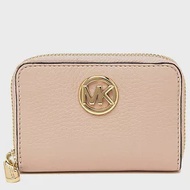 MICHAEL KORS 圓形LOGO皮革零錢包-粉色（現貨+預購）粉色