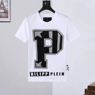 Nam Áo Thun Cổ Tròn Philip Plein Thời Trang Xuân Hè Kim Cương Giả In Hình Thoải Mái Nữ Tay Ngắn Giải