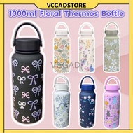 🔥【READY STOCK】🔥1000ML Termos Botol Corak Bunga Tahan Sejuk Stainless Steel Thermos Bottle Flower Vac