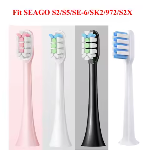 Replacement Toothbrush Head Fit SEAGO S2/S5/SE-6/SK2/972/S2X Dupont Soft Bristles Toothbrush Nozzles
