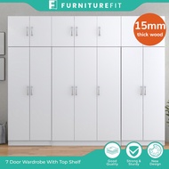 🔥15MM THICKNESS WOOD🔥HAZRI 7 X 8FT  7 DOORS WARDROBE / ALMARI BAJU / /kabinet baju衣厨