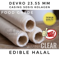 23 mm CLEAR - Jumbo Grilled Sausage Casing Collagen Edible Halal