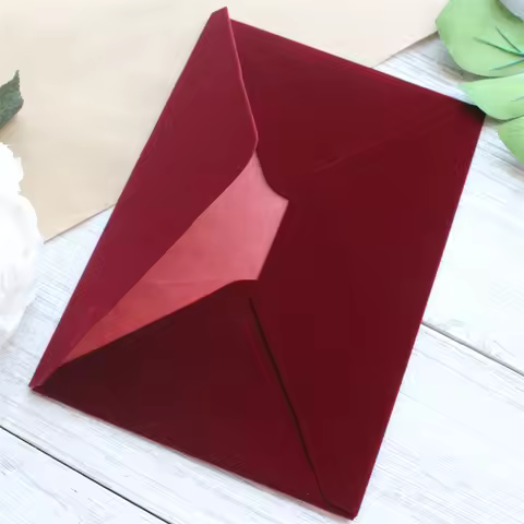 Velvet Envelopes Soft Smooth 13.5x19.5 cm Fit for 5''x7'' Invitation Cards Customized Printing Is Av