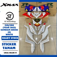 YAMAHA X-max Xmax 250/300 Year 2023 Gundam Series (8) White RAPIDO Coverset Body Cover Sticker Tanam Stripe Tanam