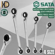 SATA 4 IN 1 2-Head Quick Pull Wrench / Ratchet Wrench Set / 46621 + 46622 + 46623 + 46624 / LIFETIME