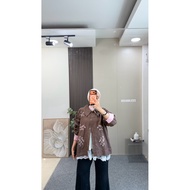Threeh.id outer sequin denimWanita long-sleeved sequin denim jacket/