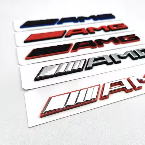 New 3D ABS Logo AMG Emblem Letters Sticker Car Badge for Mercedes Benz Brabus A B C E S CLA CLS GLC 