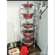 5 tier rack periuk Dessini/rak dapur/rak periuk belanga/pan tree/rak bertingkat kuali