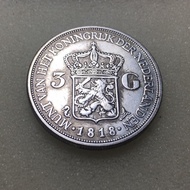 Koin Kuno Willem 3 G Tahun 1818 Silver Asli