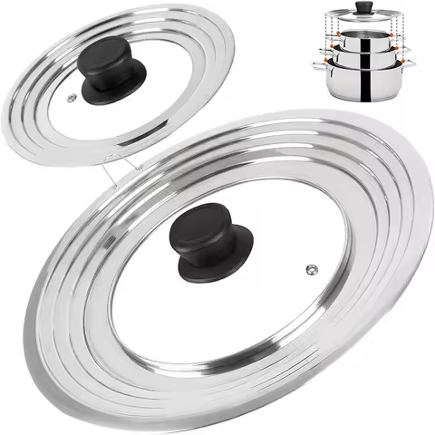 Stainless Steel Pan Cover For 8.2-12.5 Inch Cookware Universal Lid For Pots And Pans Replacement Fry