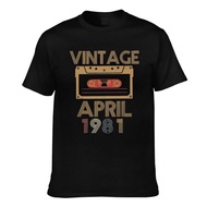 Funny Vintage Tape April 1981 Retro Distressed 1981 Men's Short Sleeve T-Shirt