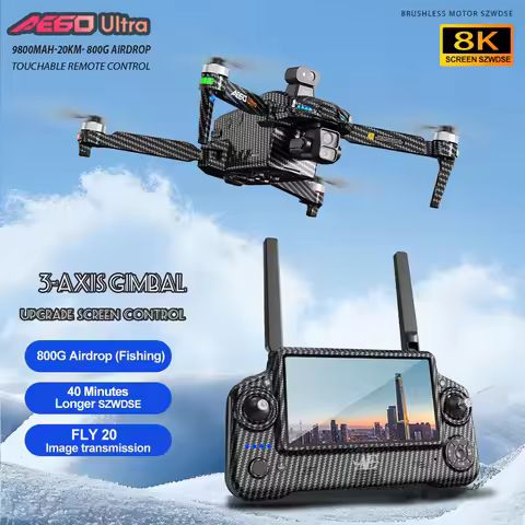 AE60 ULTRA GPS Drone Professional 8K Camera 3-Axis Gimbal WIFI Obstacle Avoidance Touch Screen FPV B