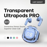TWS Transparent Ultrapods PRO 5.3 Bluetooth Earphones Wireless Earbuds LED Display Touch Control Hea