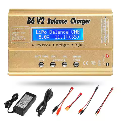 HTRC Imax B6 V2 80W 6A RC Balance Charger For LiIon/LiFe/NiCd/NiMH/High Power Battery LiHV 15V 6A AC