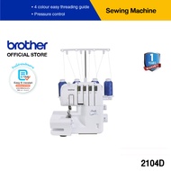 Btother จักรโพ้ง รุ่น 2104D เป็นจักรสำหรับสำหรับเก็บริมผ้า ระบบการร้อยด้ายแบบ 4 สี  (ประกันจะมีผลภาย
