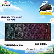 ZADEZ GK-75A Mechanical Gaming Keyboard White/Black, Three Connection Modes, 75% Layout, Smart Knob