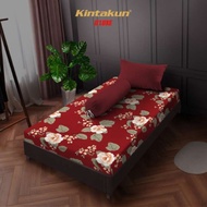 Kintakun Sprei 100x200 / 120x200 Aini Bunga Dluxe Microtex 20cm Merah