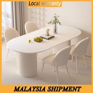 Ceramic Dining Table Set+Scallop Chair Meja Makan 6 Kerusi Meja Makan 4 Kerusi Ikea Nordic Set Meja 