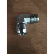Double Nipple Elbow 90 3/8" MB x 1/2" MJ Galvanized Steel Nipple NPT JIC