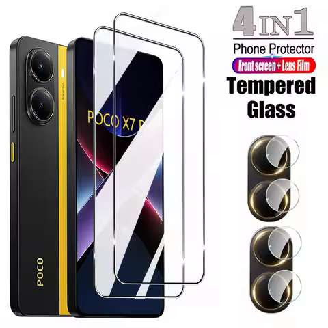 4in1 Unlock Glass For Poco X7 Pro Tempered Glass Poco F7 Screen Protector Protective Phone Camera Le