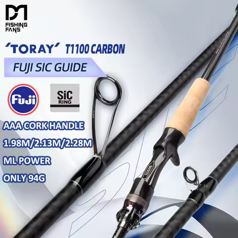 FISHINGFANS TORAY T1100 CARBON Spinning Casting Fuji SIC guide ML AAA CORK Handle RATTLE REEL SEAT L