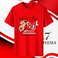 MERAH 17An Clothes Red and White Indonesian Clothes August 17th Independence T-shirts for Girls and 