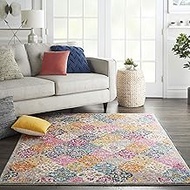 Nourison Passion Multicolor Bohemian Colorful, Farmhouse Area Rug 5'3"X7'3"
