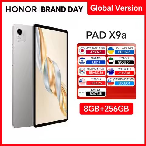 Global Version HONOR Pad X9a 6GB+128GB/8GB+256GB 11.5'' 2.5K 120Hz LCD Screen 8300 mAh Battery 35W S