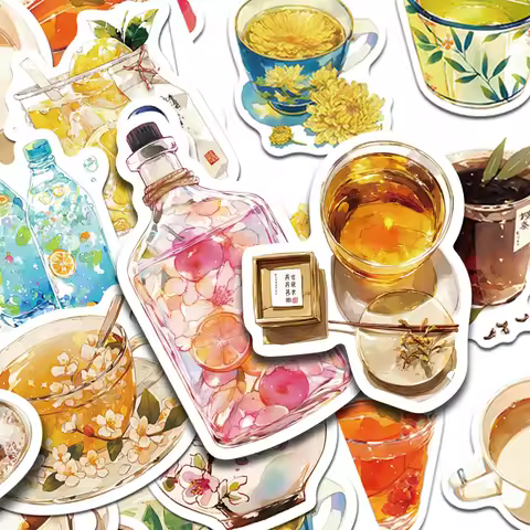 30pcs Beverage Store Sticker Pack Decals For Phone Scrapbook Skateboard Helmet DIY Cartoon Waterproo