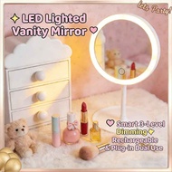 3 Lights LED Vanity Mirror Rechargeable Makeup Mirror Adjustable Face Mirror